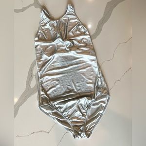 Silver Metallic Chanel One Piece Swimsuit